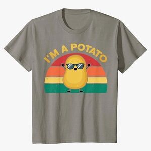 Kids Fun Graphic T-Shirt - Gray I AM A POTATO